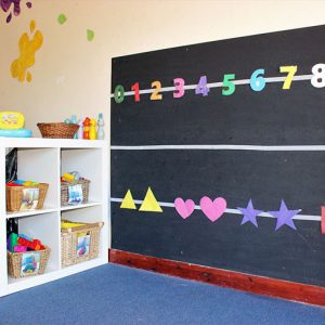 Blackboard and toys in Buttercups room Savernake